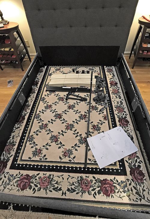 gray_linen_platform_bed_frame