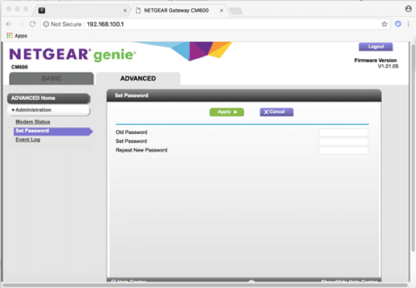 netgear_cable_modem_menu
