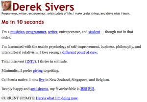 Derek Sivers and What I'm Doing Right Now