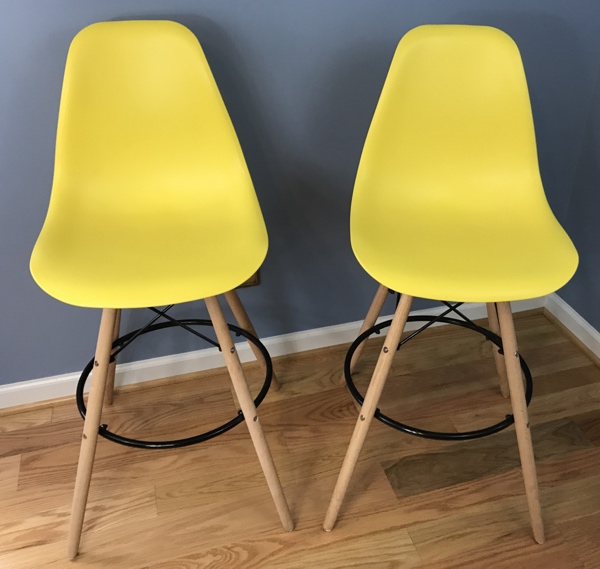 Review: IRIS Yellow Shell Barstool with Wood Eiffel Legs